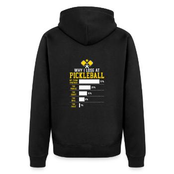 Pickleball Player Dink Sport Pickle Ball Ich Liebe - Unisex Premium Bio Zip Hoodie - Schwarz - Hinten - Nico (187cm)