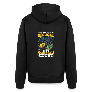 Pickleball-spieler Dink Sport Pickle Ball, Den Ich - Unisex Premium Bio Zip Hoodie - Schwarz - Hinten - Nico (187cm)