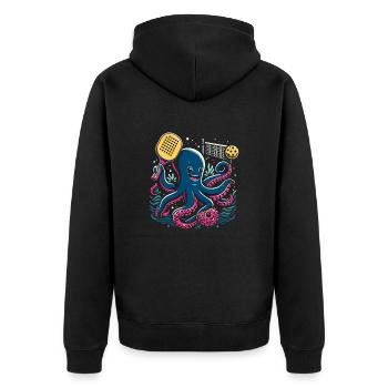 Pickleball-spieler Dink Sport Pickle Ball, Den Ich - Unisex Premium Bio Zip Hoodie - Schwarz - Hinten - Nico (187cm)