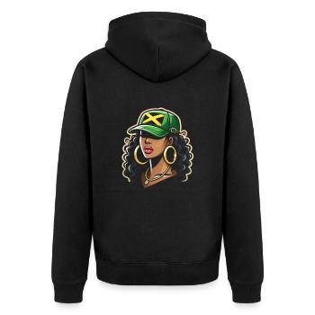 Nationalité du pays battant pavillon de la Jamaïque, I - Veste à capuche bio Premium Unisexe - noir - Dos - Nico (187cm)