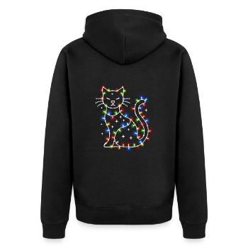 Fête de Noël des chats - Veste à capuche bio Premium Unisexe - noir - Dos - Nico (187cm)