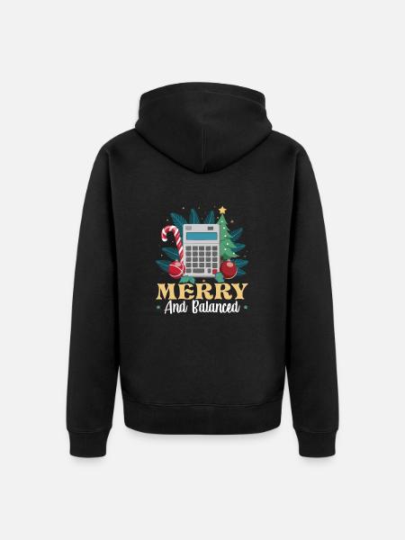 Lustiger Buchhalter Weihnachtsmann Controller - Unisex Premium Bio Zip Hoodie - Schwarz