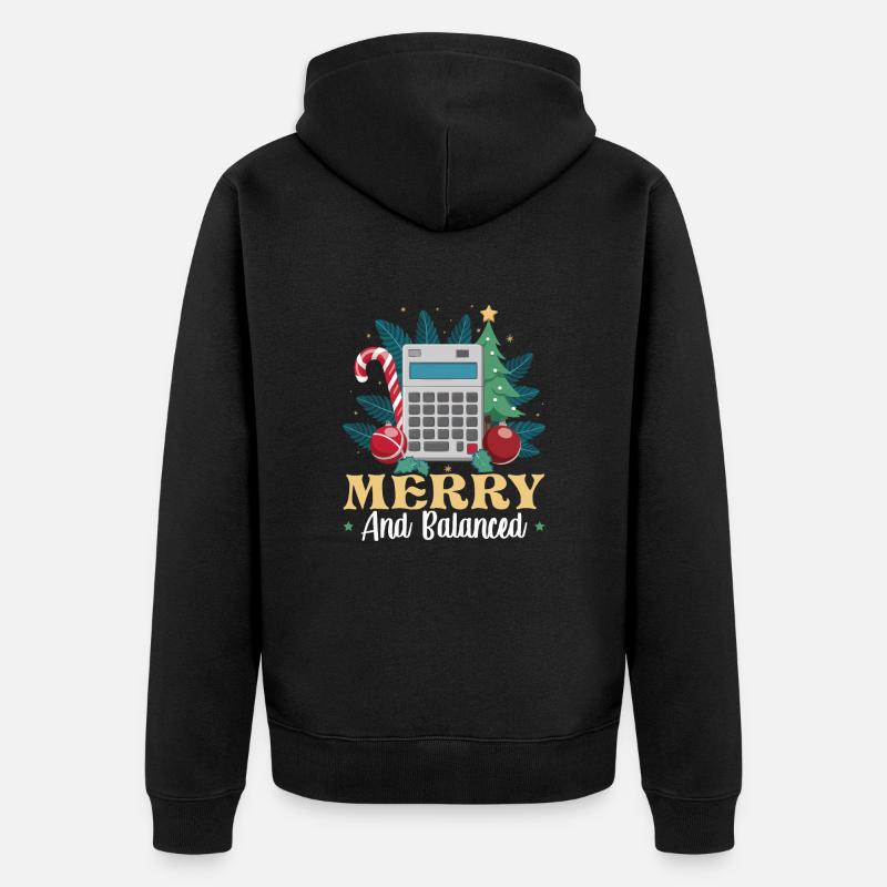 Lustiger Buchhalter Weihnachtsmann Controller - Unisex Premium Bio Zip Hoodie - Schwarz
