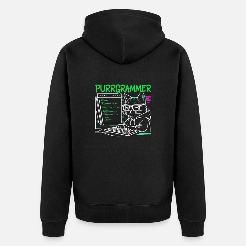 Funny Programmer Programmer - Unisex Premium Organic Zip Hoodie - black