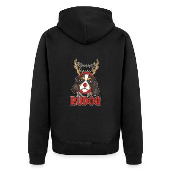 Chien, Temps Des Vacances De Noël, Père Noël, - Veste à capuche bio Premium Unisexe - noir - Dos - Nico (187cm)