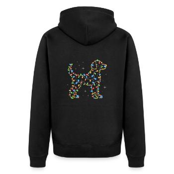 Chien, Temps Des Vacances De Noël, Père Noël, - Veste à capuche bio Premium Unisexe - noir - Dos - Nico (187cm)