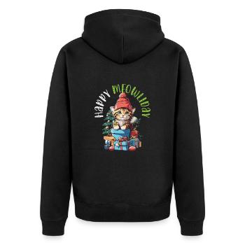 Fête de Noël des chats - Veste à capuche bio Premium Unisexe - noir - Dos - Nico (187cm)