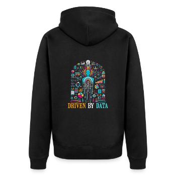 Science des données, Analyse des données, Machine - Veste à capuche bio Premium Unisexe - noir - Dos - Nico (187cm)