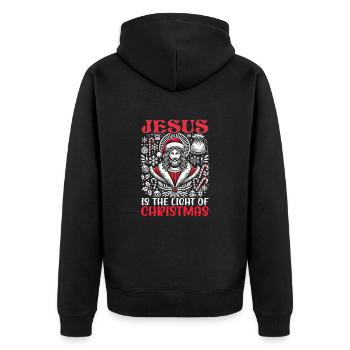Jesus Christ Christmas Religious - Unisex Premium Organic Zip Hoodie - black - Back - Nico (187cm)