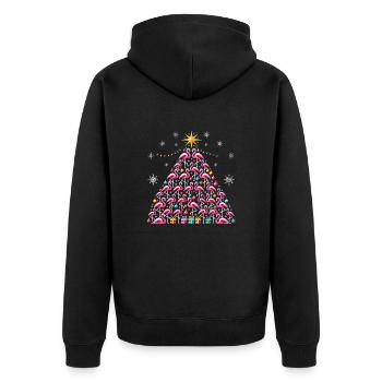Drôle Noël nain de jardin Père Noël - Veste à capuche bio Premium Unisexe - noir - Dos - Nico (187cm)
