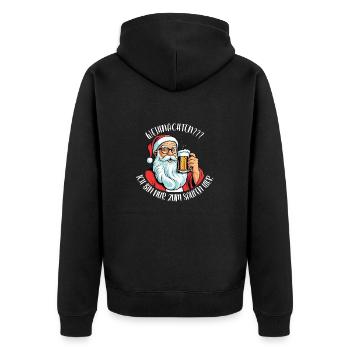 Weihnachten? Ich bin nur zum Saufen hier fun xmas - Unisex Premium Bio Zip Hoodie - Schwarz - Hinten - Nico (187cm)
