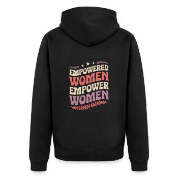 Empowered Women | Feminist statement - Unisex Premium Organic Zip Hoodie - black - Back - Nico (187cm)