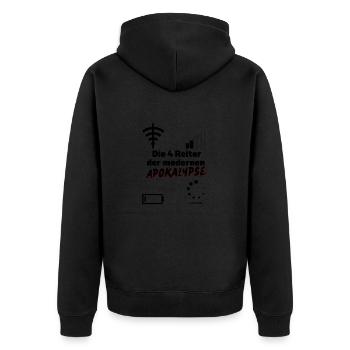 Apocalypse Informatiker lustig Spruch Die 4 Reiter - Unisex Premium Bio Zip Hoodie - Schwarz - Hinten - Nico (187cm)