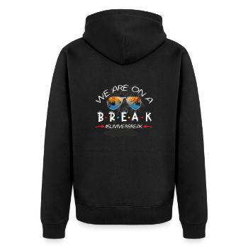Nous sommes en pause estivale - Veste à capuche bio Premium Unisexe - noir - Dos - Nico (187cm)