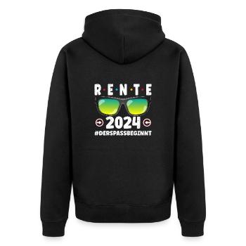 Retirement 2024 - the fun begins - Unisex Premium Organic Zip Hoodie - black - Back - Nico (187cm)