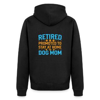 Hunde Mama Rente - stay at home dog mom - Unisex Premium Bio Zip Hoodie - Schwarz - Hinten - Nico (187cm)