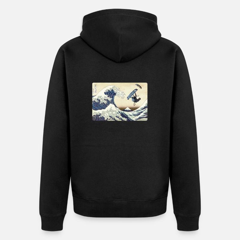 KitaWaga sans contour - Veste à capuche bio Premium Unisexe - noir