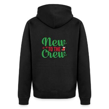 Neu in der Team Weihnachten - Unisex Premium Bio Zip Hoodie - Schwarz - Hinten - Nico (187cm)