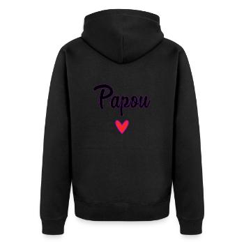 PAPUAN. DAD. FATHER'S DAY. HAPPY FATHER'S DAY - Unisex Premium Organic Zip Hoodie - black - Back - Nico (187cm)