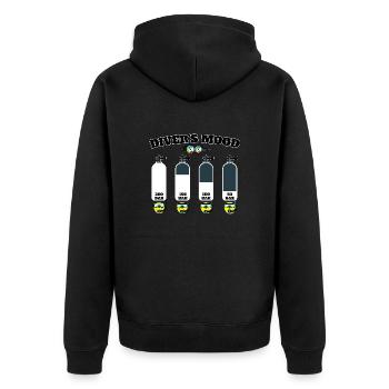 Tauchflasche Tauchen Taucher diving diver scuba - Unisex Premium Bio Zip Hoodie - Schwarz - Hinten - Nico (187cm)