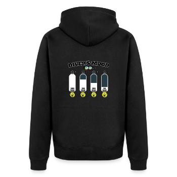Tauchflasche Tauchen Taucher diving diver scuba - Unisex Premium Bio Zip Hoodie - Schwarz - Hinten - Nico (187cm)