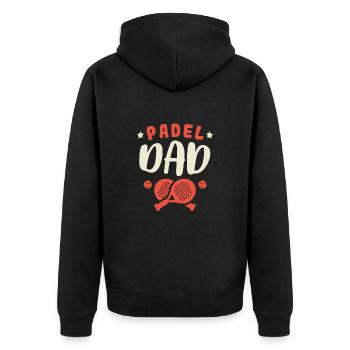 Padel Papa Joueur de Padel Padel Tennis Papa Père - Veste à capuche bio Premium Unisexe - noir - Dos - Nico (187cm)