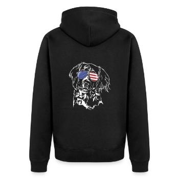 Kleiner Münsterländer Amérique Flag Dogs Wilsigns - Veste à capuche bio Premium Unisexe - noir - Dos - Nico (187cm)