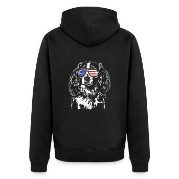 Nederlandse Kooikerhondje Amerika Fahne Hunde - Veste à capuche bio Premium Unisexe - noir - Dos - Nico (187cm)