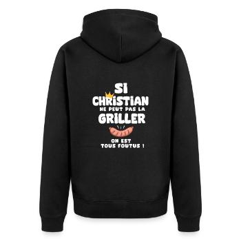 Christian roi barbecue cadeau Christian fêtes - Veste à capuche bio Premium Unisexe - noir - Dos - Nico (187cm)