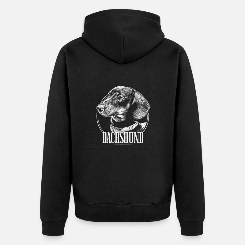 Dachshund Dackel Teckel - Veste à capuche bio Premium Unisexe - noir