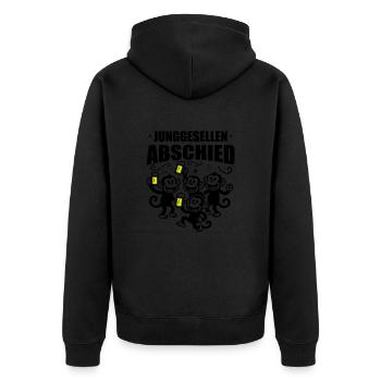 Junggesellenabschied Jga Affen Bier - Unisex Premium Bio Zip Hoodie - Schwarz - Hinten - Nico (187cm)