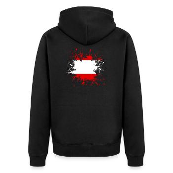 Österreich Austria österreich Austria - Unisex Premium Bio Zip Hoodie - Schwarz - Hinten - Nico (187cm)