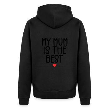 Ma Mère est La Meilleure | Cadeau Maman - Veste à capuche bio Premium Unisexe - noir - Dos - Nico (187cm)