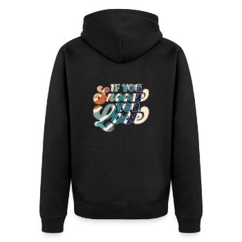 If You Snooze You Lose - Unisex Premium Bio Zip Hoodie - Schwarz - Hinten - Nico (187cm)
