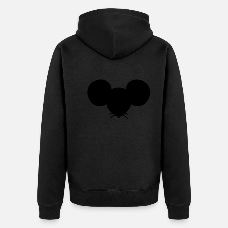 Souris Souris Tête Souris Souris - Veste à capuche bio Premium Unisexe - noir