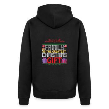 Family is the greatest Christmas Gift - Unisex Premium Bio Zip Hoodie - Schwarz - Hinten - Nico (187cm)