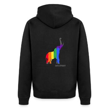 Éléphant LGBT LGBTQ arc-en-ciel gay-pride gaylephant - Veste à capuche bio Premium Unisexe - noir - Dos - Nico (187cm)