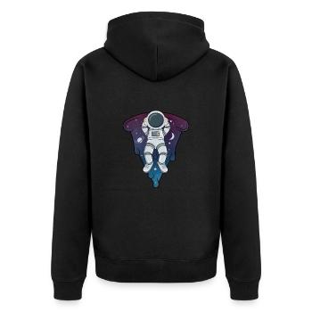 astronaut pizza,astronomy Space Solar System - Unisex Premium Organic Zip Hoodie - black - Back - Nico (187cm)