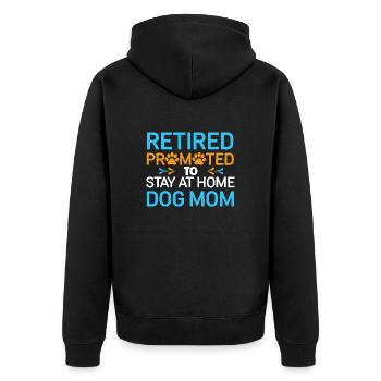 Hunde Mama Rente - stay at home dog mom - Unisex Premium Bio Zip Hoodie - Schwarz - Hinten - Nico (187cm)