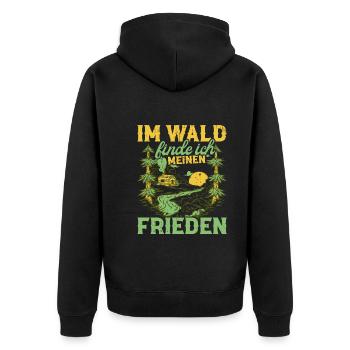 Naturliebhaber Förster Natur Waldliebhaber Wälder - Unisex Premium Bio Zip Hoodie - Schwarz - Hinten - Nico (187cm)