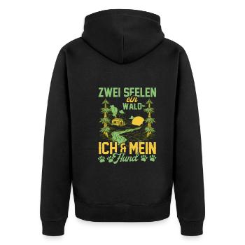 Forstwirtschaft Waldliebhaber Baum Wald Outdoor - Unisex Premium Bio Zip Hoodie - Schwarz - Hinten - Nico (187cm)