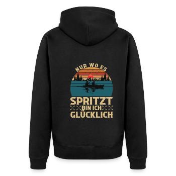 Kajak Paddler Kajakfahrer Paddeln Kajakfahren - Unisex Premium Bio Zip Hoodie - Schwarz - Hinten - Nico (187cm)