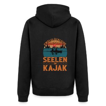 Kajakfahren Paddeln Kajak Spruch Kajakfahrer - Unisex Premium Bio Zip Hoodie - Schwarz - Hinten - Nico (187cm)