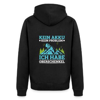 Fahrrad fahren Mountainbike Fahrradfahrer Radsport - Unisex Premium Bio Zip Hoodie - Schwarz - Hinten - Nico (187cm)