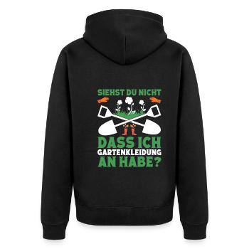 Schrebergarten Landschaftsgärtner Gärtnerin - Unisex Premium Bio Zip Hoodie - Schwarz - Hinten - Nico (187cm)