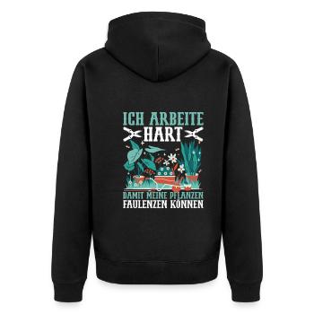 Gartenarbeit im Schrebergarten Blumen Gärtnerin - Unisex Premium Bio Zip Hoodie - Schwarz - Hinten - Nico (187cm)