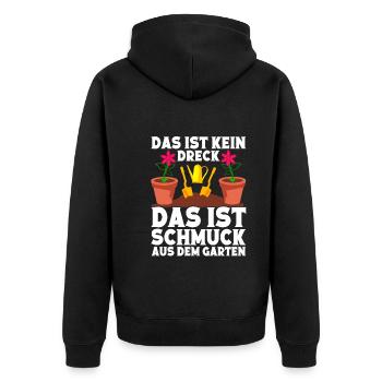 Blumen Gärtnerin Hobbygärtner Gartenarbeit - Unisex Premium Bio Zip Hoodie - Schwarz - Hinten - Nico (187cm)