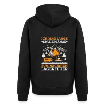 Wohnwagenbesitzer Wohnmobil Camping Campen - Unisex Premium Bio Zip Hoodie - Schwarz - Hinten - Nico (187cm)