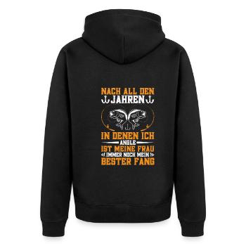 Angeln Angelköder Angler Angelboot Schweden Angeln - Unisex Premium Bio Zip Hoodie - Schwarz - Hinten - Nico (187cm)
