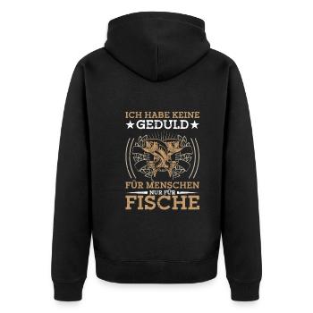 Angelköder Angeln in Schweden Fischeri Fischen - Unisex Premium Bio Zip Hoodie - Schwarz - Hinten - Nico (187cm)